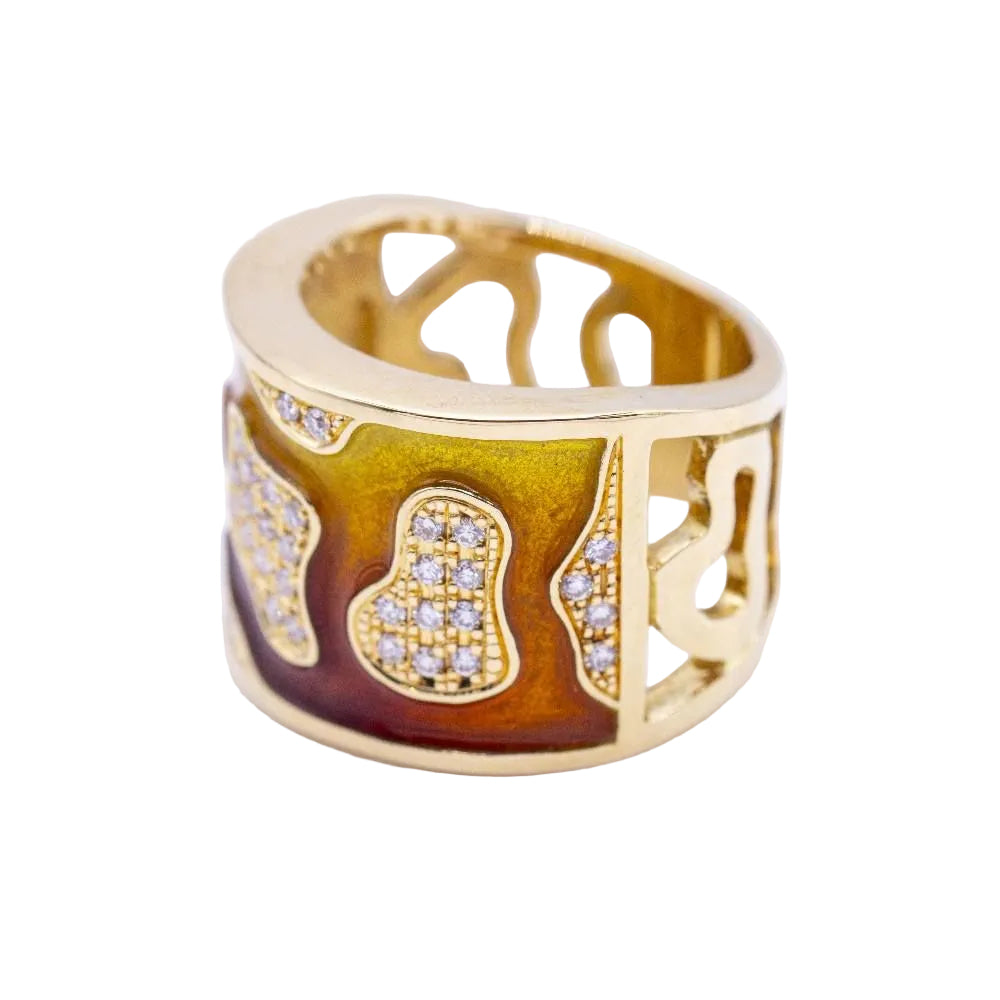 Bague en or et émail d'occasion