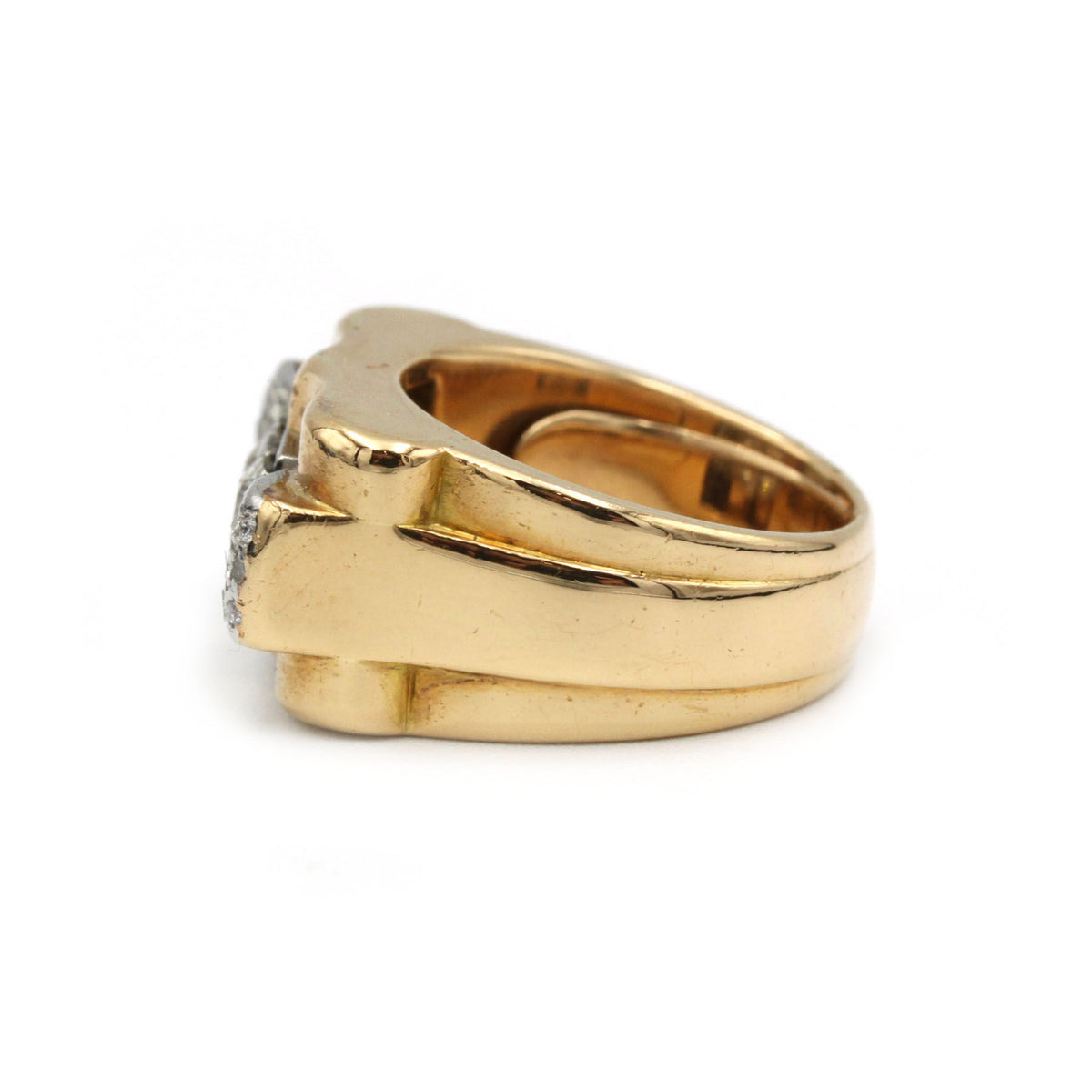 Bague Tank - Or, platine et diamants