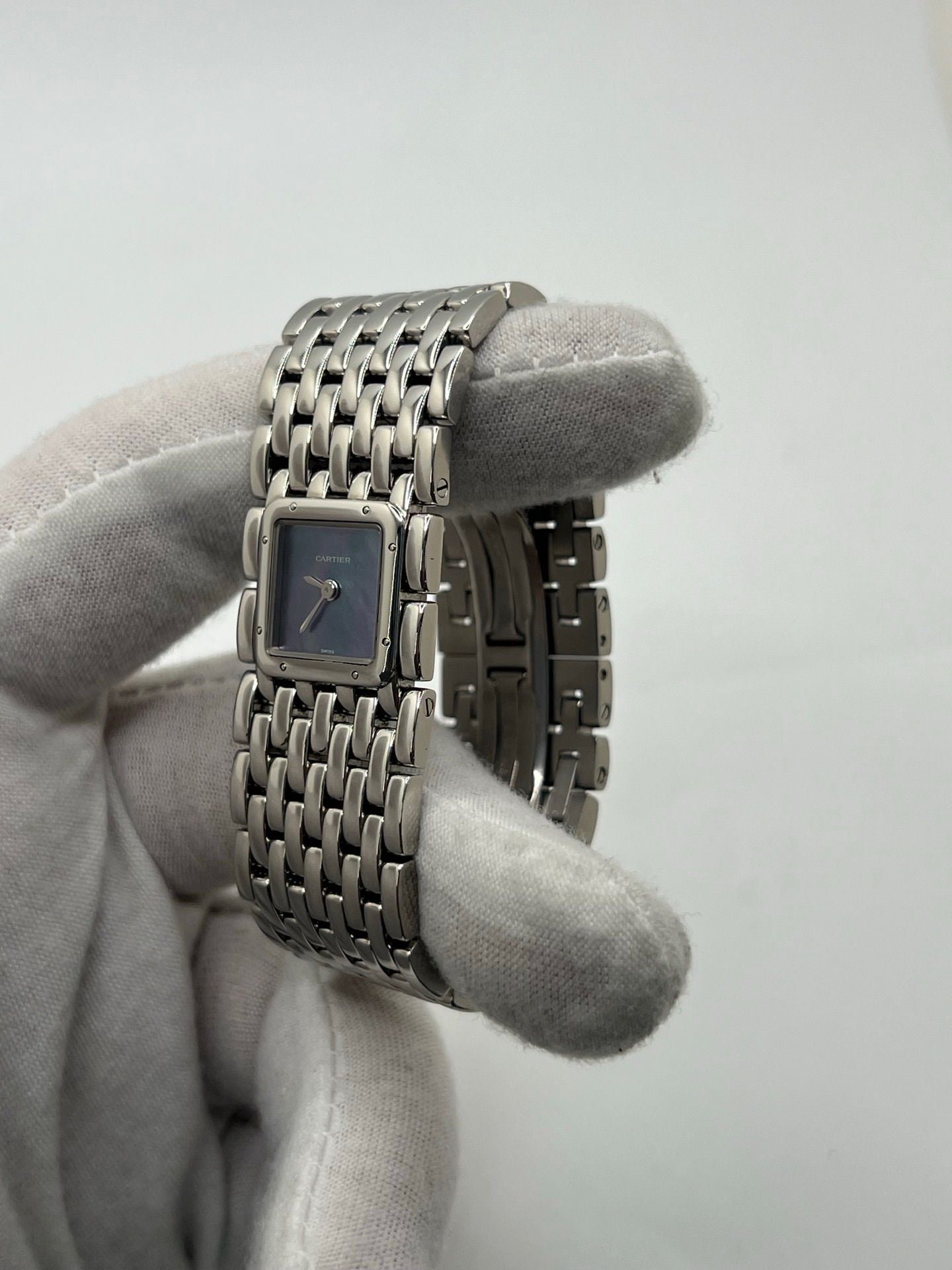 Montre CARTIER Panthère Ruban en acier et nacre