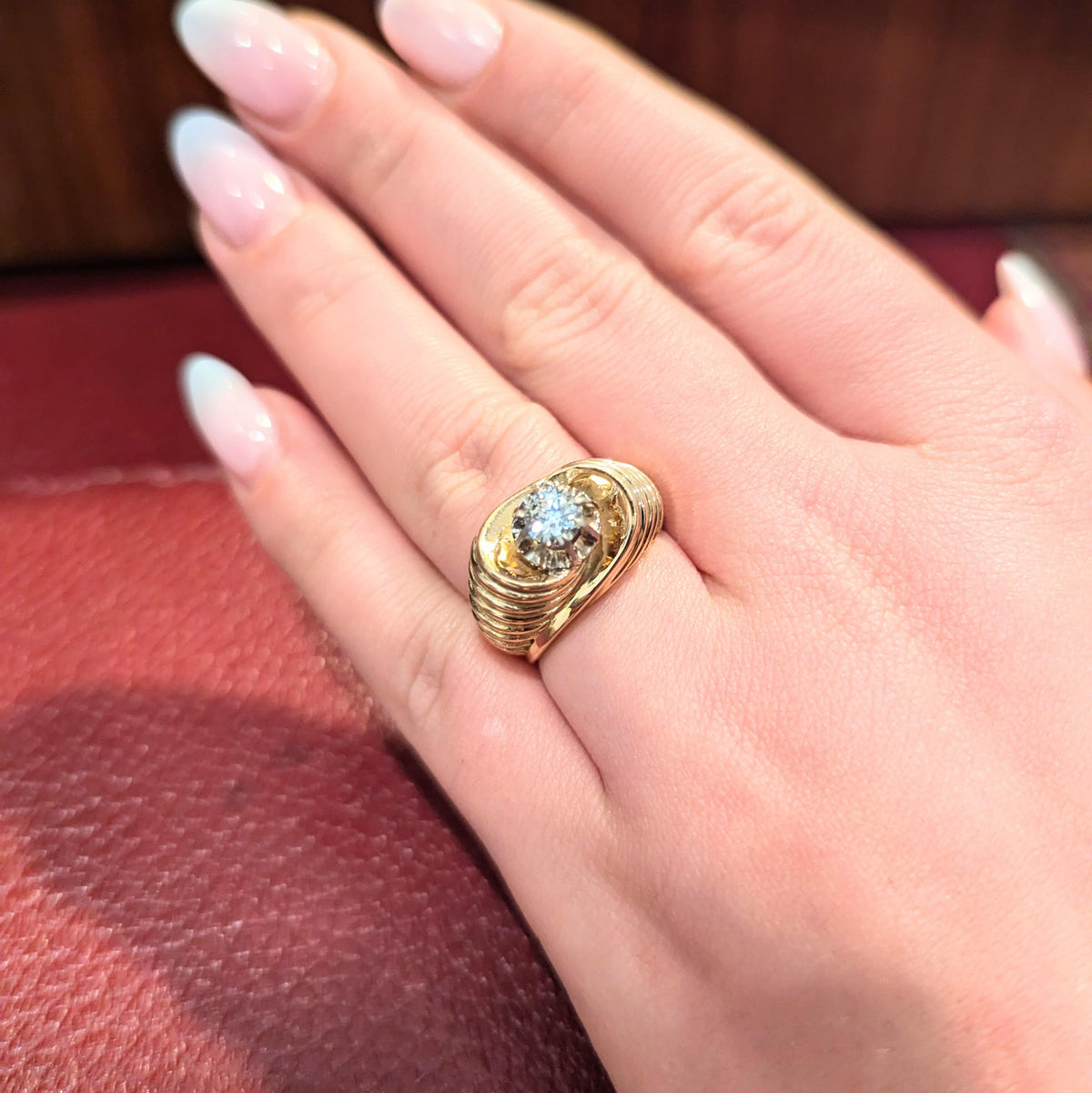 Bague or jaune et diamant
