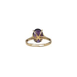 Bague en or jaune 18 carats et amethyste 9 carats - Taille EU61