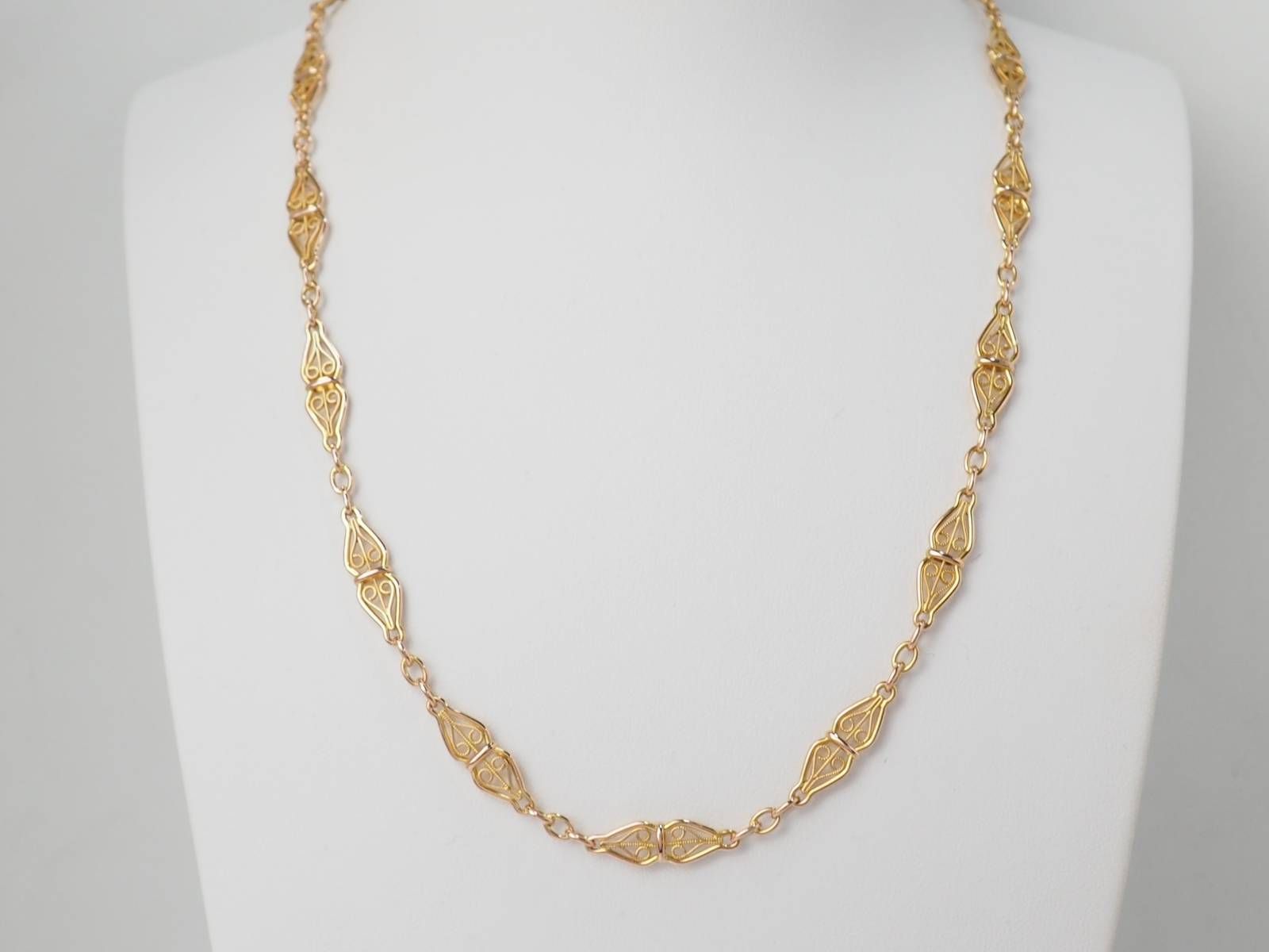 Collier maille filigrane en or jaune