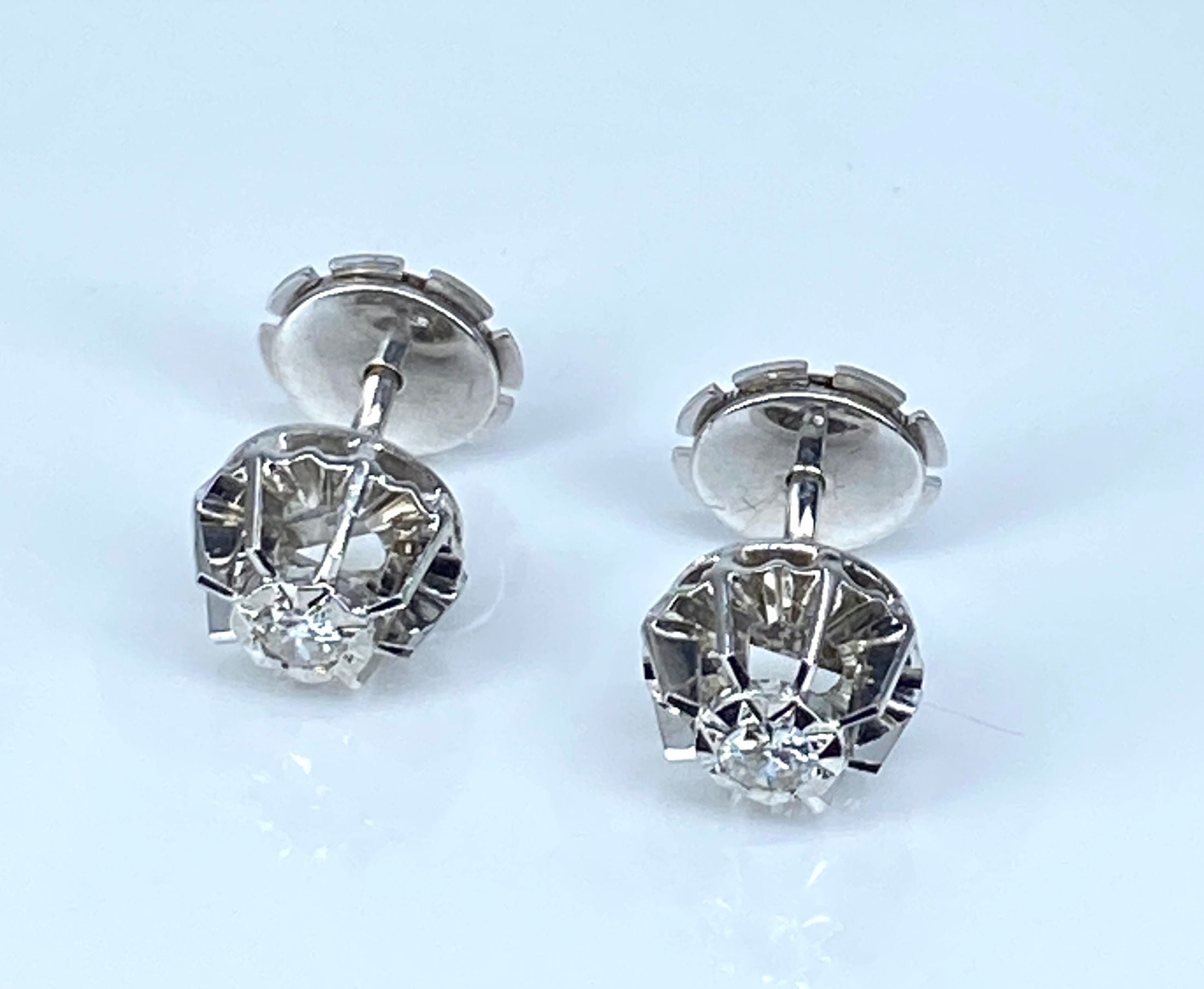 Boucles d'oreilles en or blanc et diamants