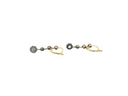 Boucles d'oreilles Dormeuses en or jaune, or blanc et diamants