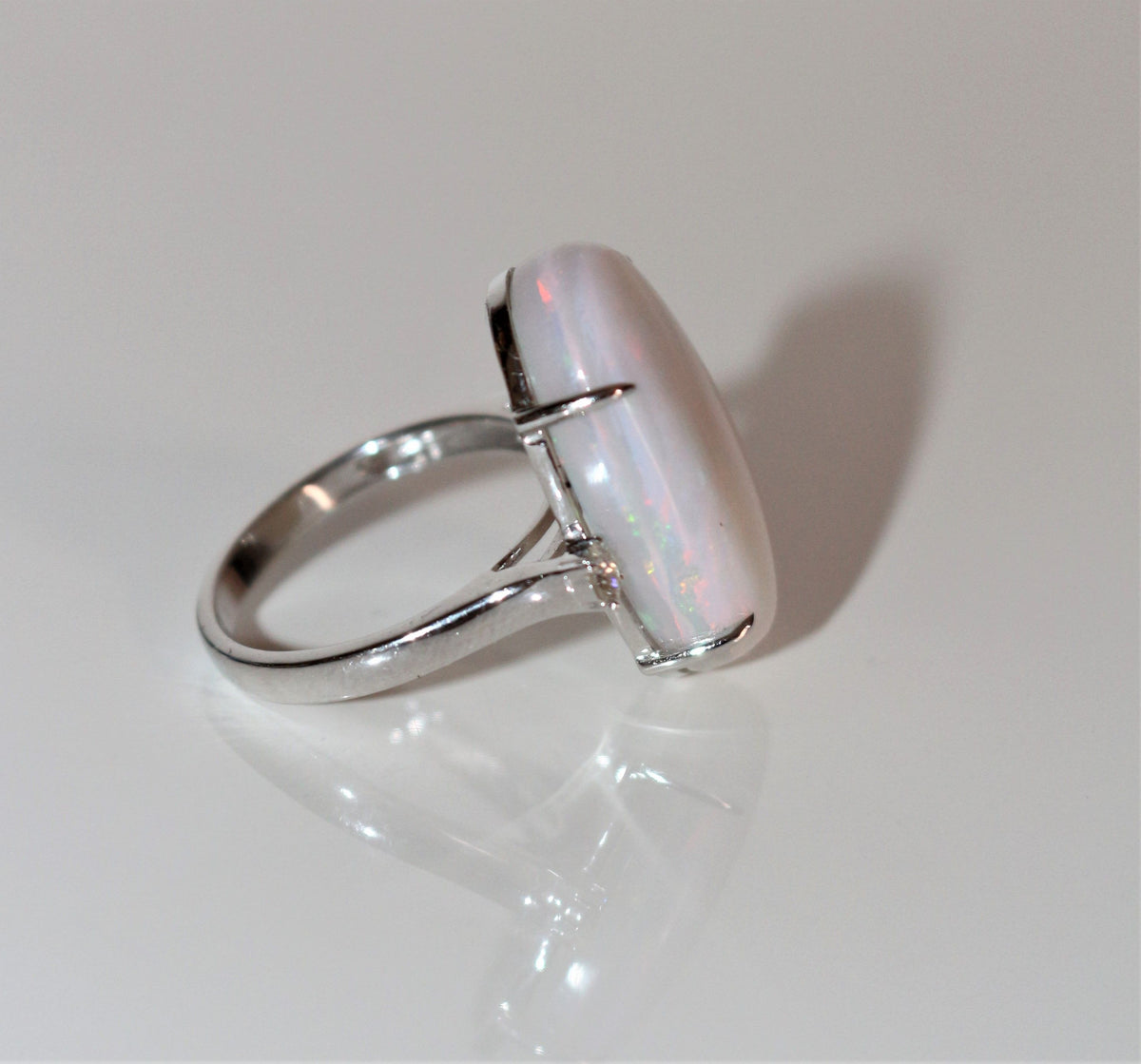 Bague Cocktail Opale Blanche d’Australie