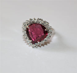 Bague rubellite et diamants
