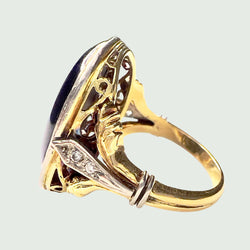 SORTIJA ART DECO ÉPOCA 1930-35 DE DIAMANTES Y ONIX