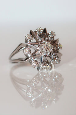 Bague étoile Or Gris Et Diamants