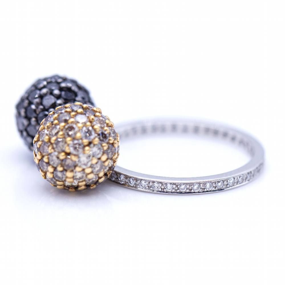 Bague Signature Bicolore avec Diamants
