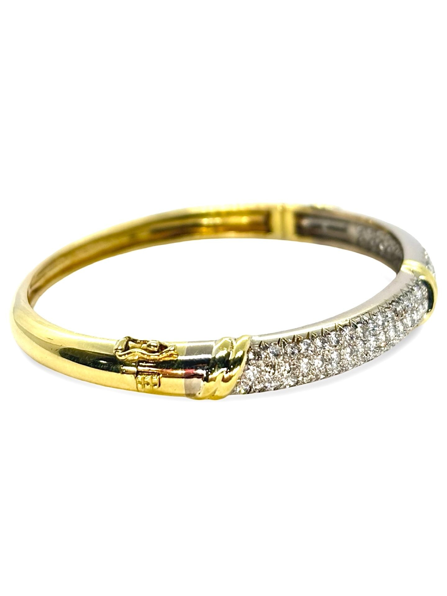 Bracelet jonc en or jaune et diamant