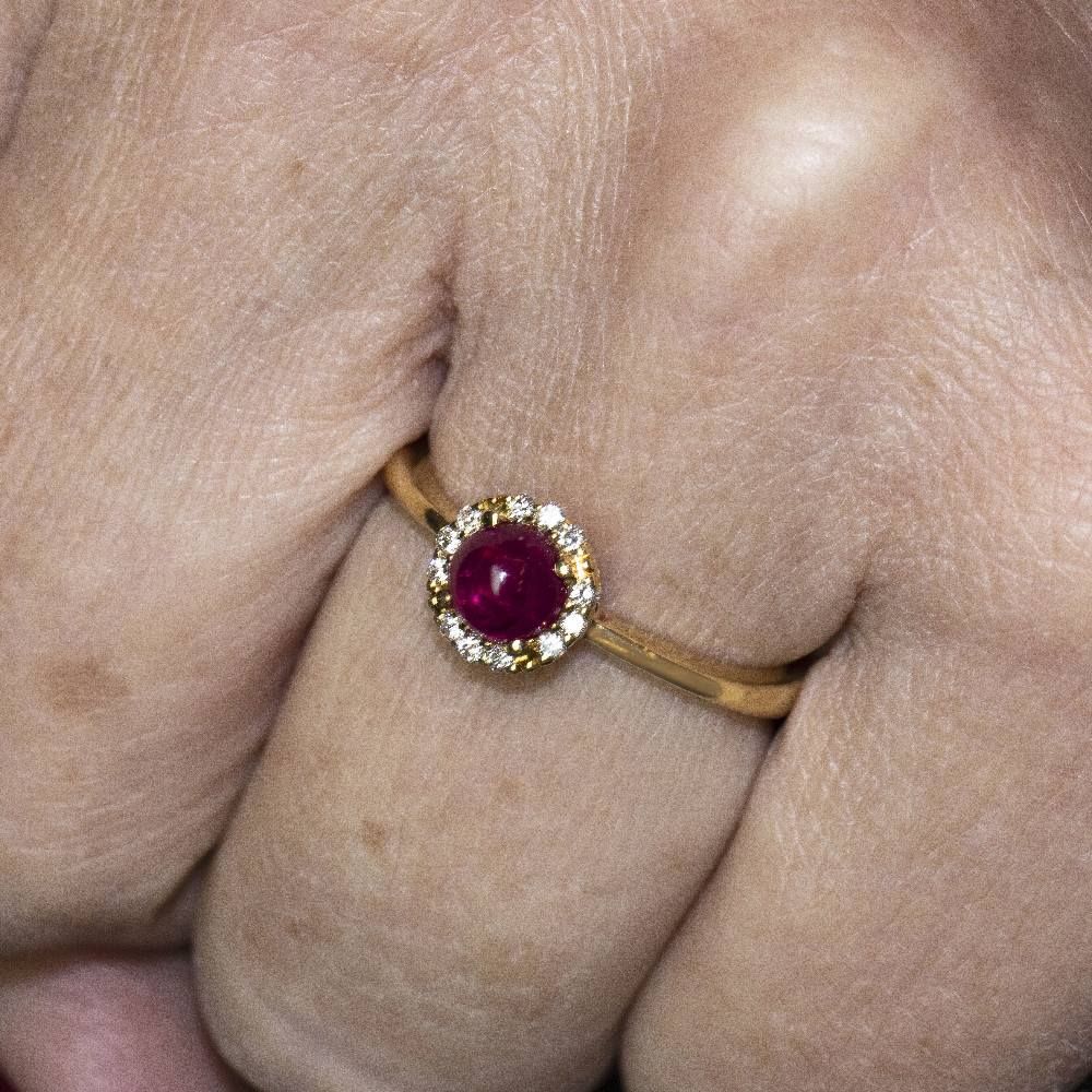 Bague en or, brillants et rubis