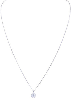Collier diamant solitaire 0.80 carat en or blanc