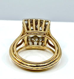 Ring in yellow gold, white gold and diamonds