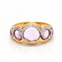 Bague en or rose avec améthyste