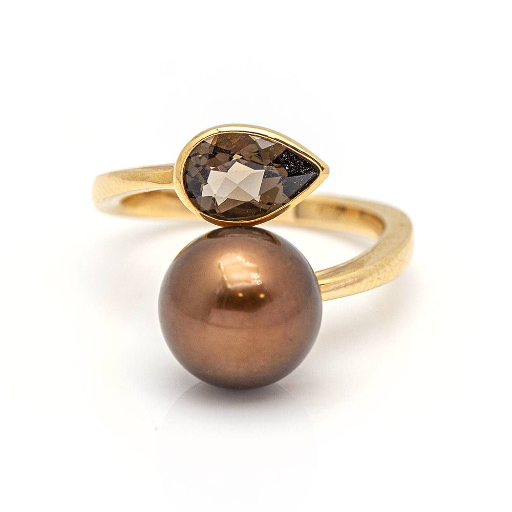 Bague FUMME en or rose et quartz