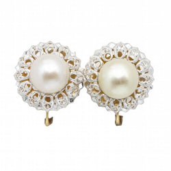 Boucles d'oreilles PLATIN avec perles et diamants