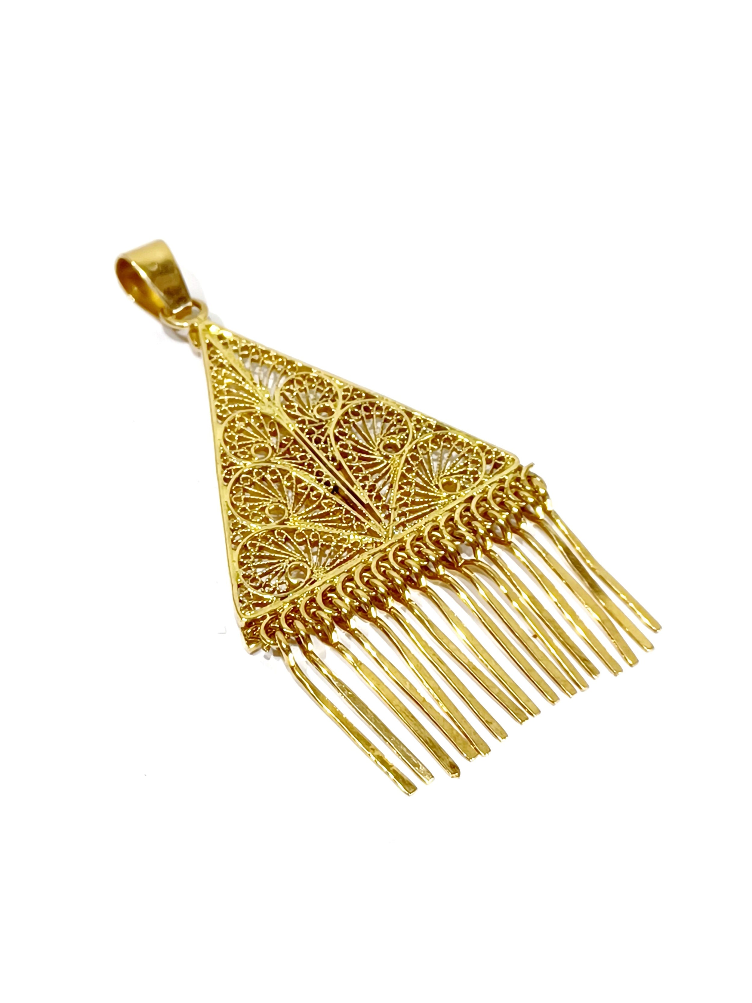 Pendentif En Or Champagne Filigrané