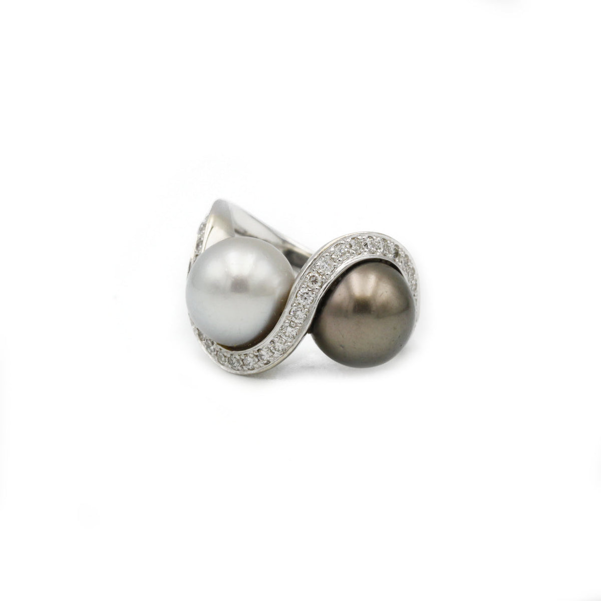 Bague - Or, Diamants et Perles