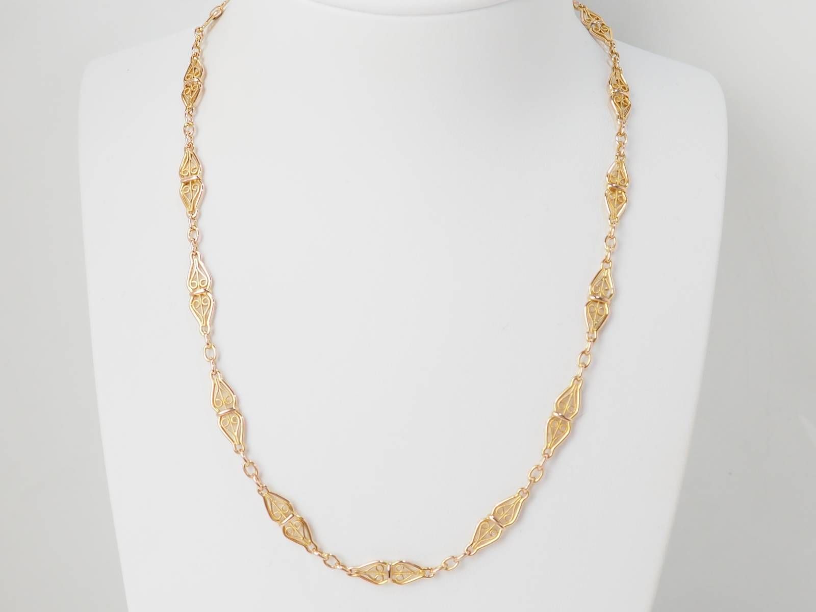 Collier maille filigrane en or jaune