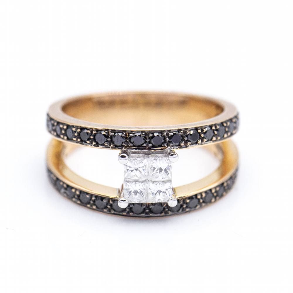 Bague en or et diamant Monture invisible d'occasion