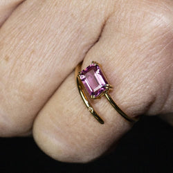 Ring RAY in yellow gold, tourmaline and diamond
