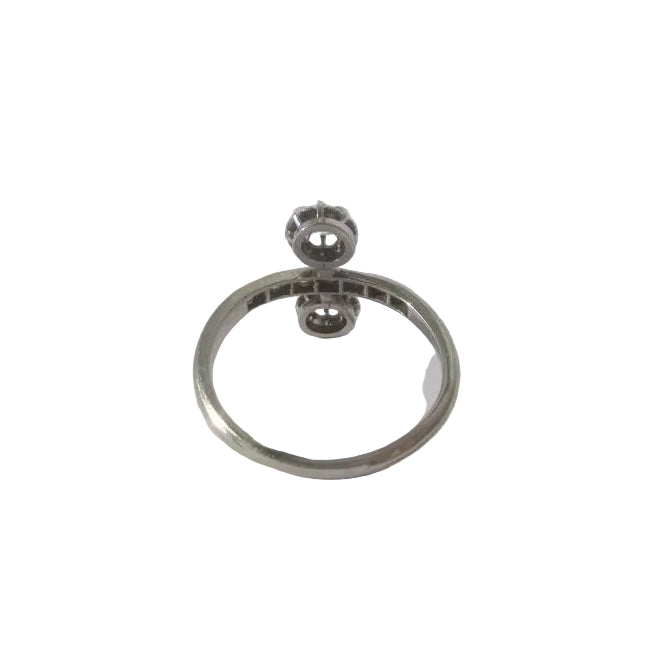 Bague Toi & Moi en or blanc, platine et diamants