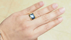 Bague Clozeau en or jaune, diamants et résine