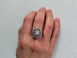 Bague étoile Or Gris Et Diamants