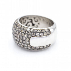 Bague en or blanc et rose avec diamants d'occasion