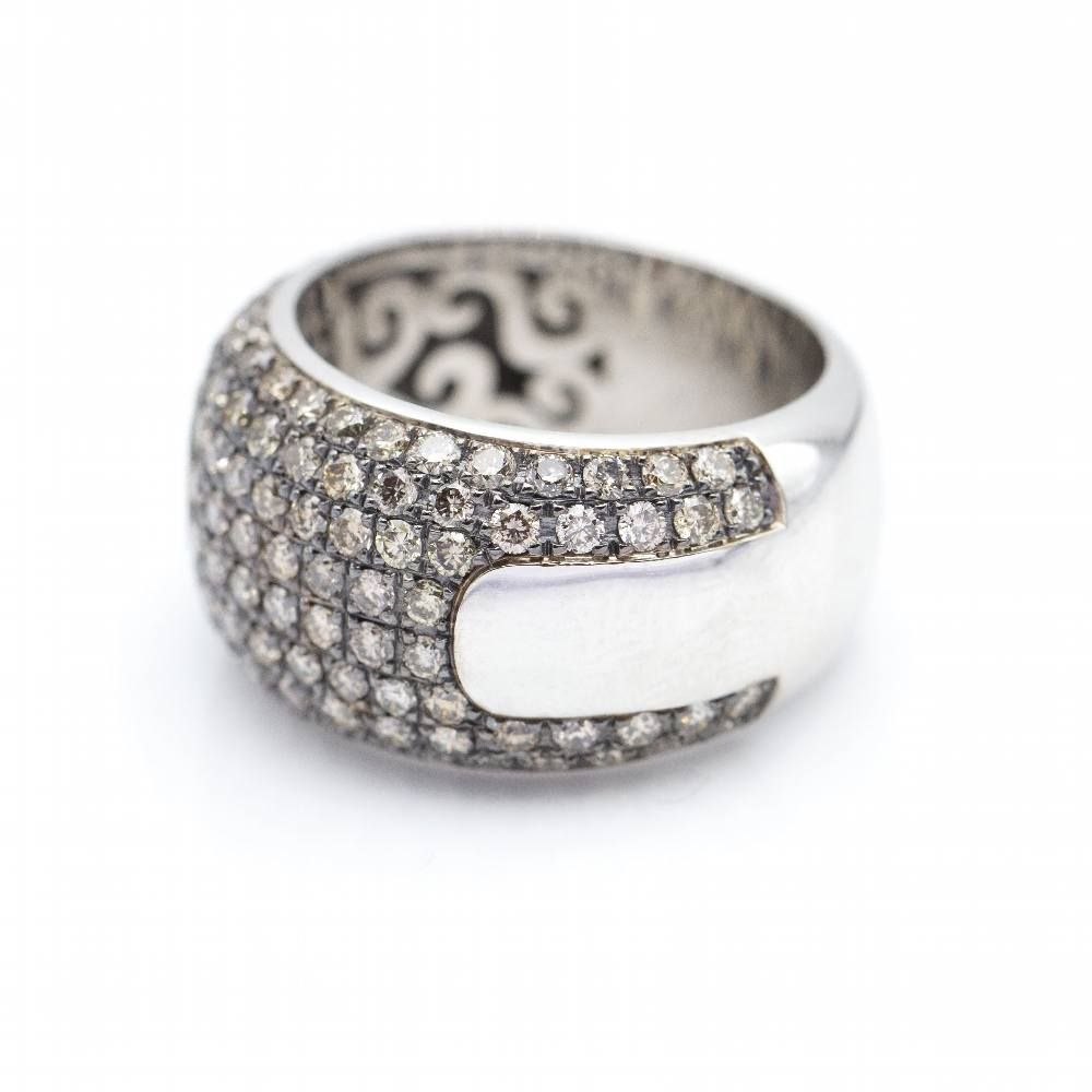 Bague en or blanc et rose avec diamants d'occasion