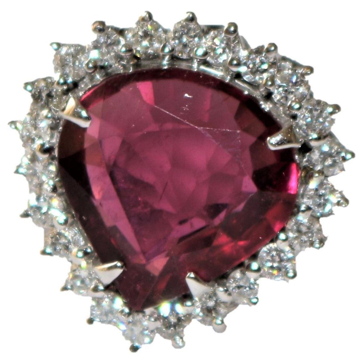Bague rubellite et diamants