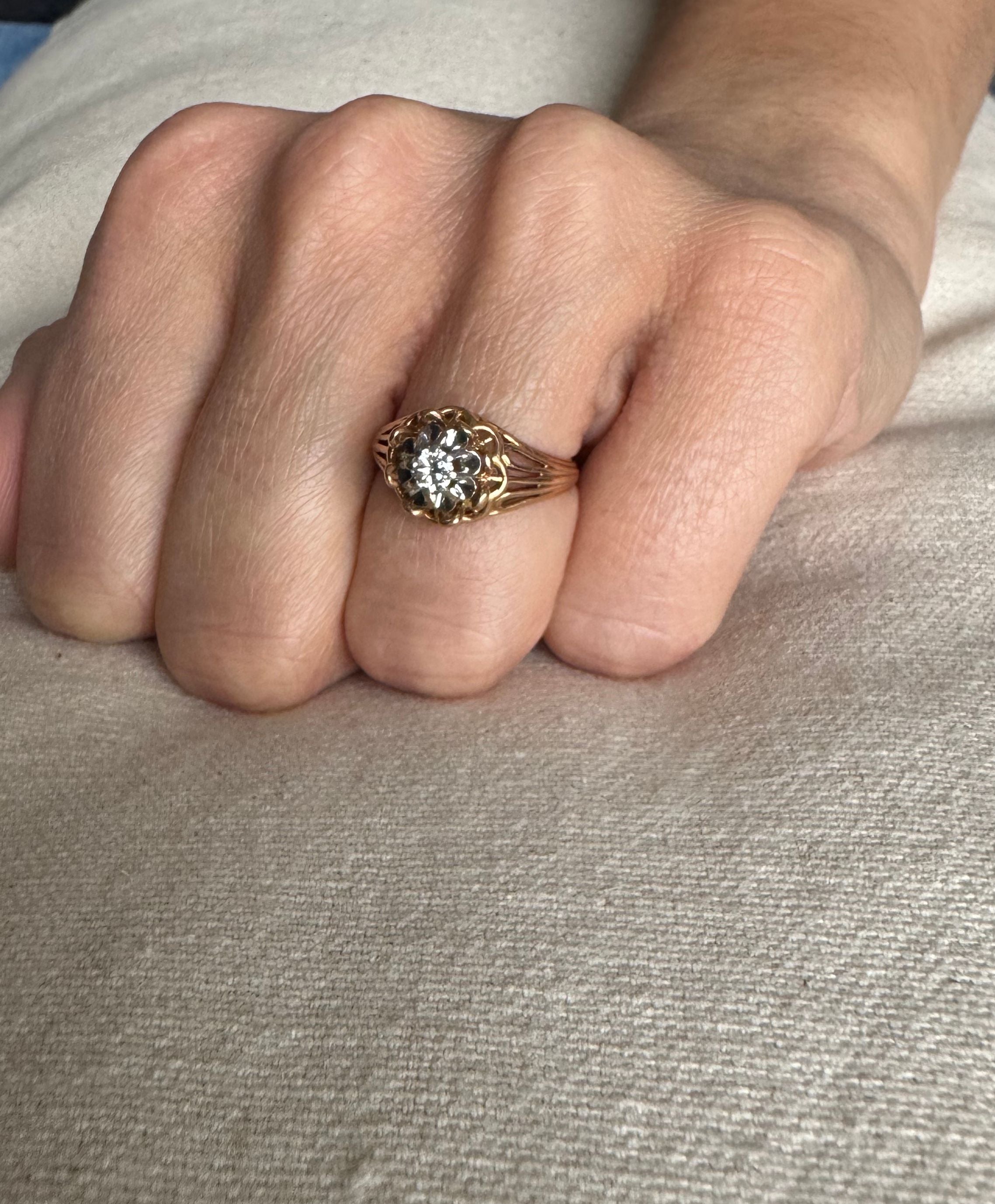 Ring in rose gold and diamond