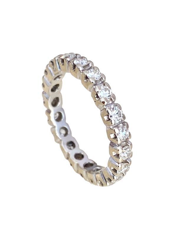 Bague Alliance Américaine, en or blanc 18k et diamants