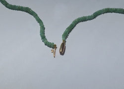 Necklace Natural emeralds in rose gold