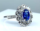 Bague marguerite en or 18 carats en saphir et diamants