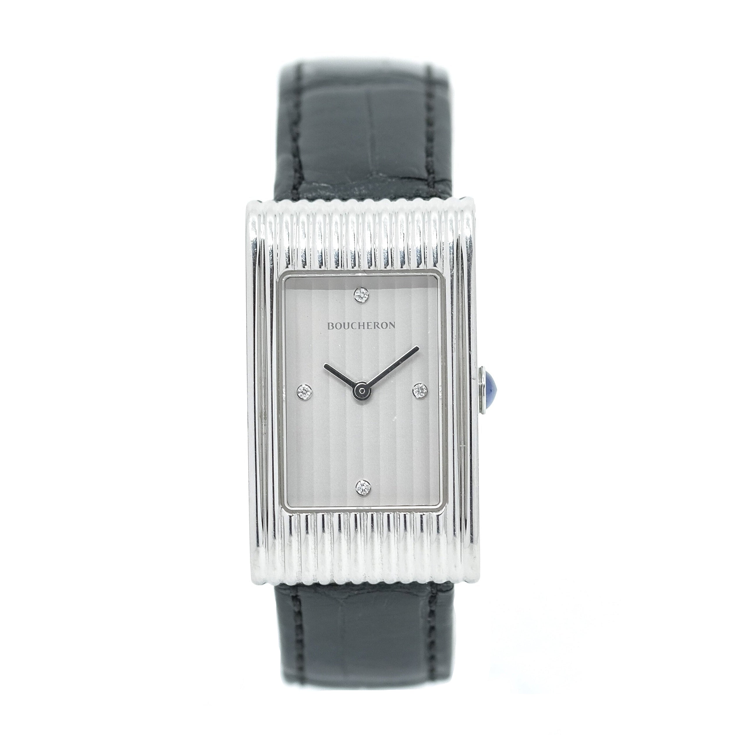 Montre BOUCHERON Reflet médium en acier et diamants