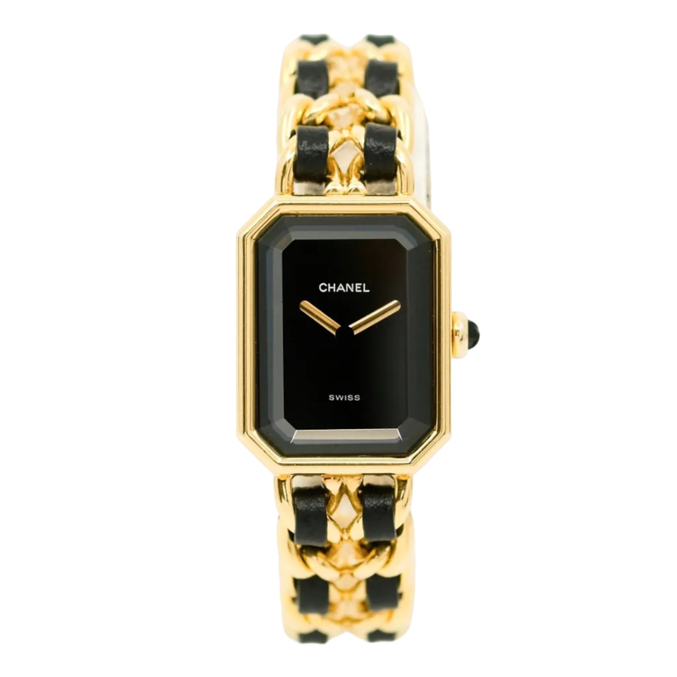 Montre CHANEL Première en plaqué or et cuir