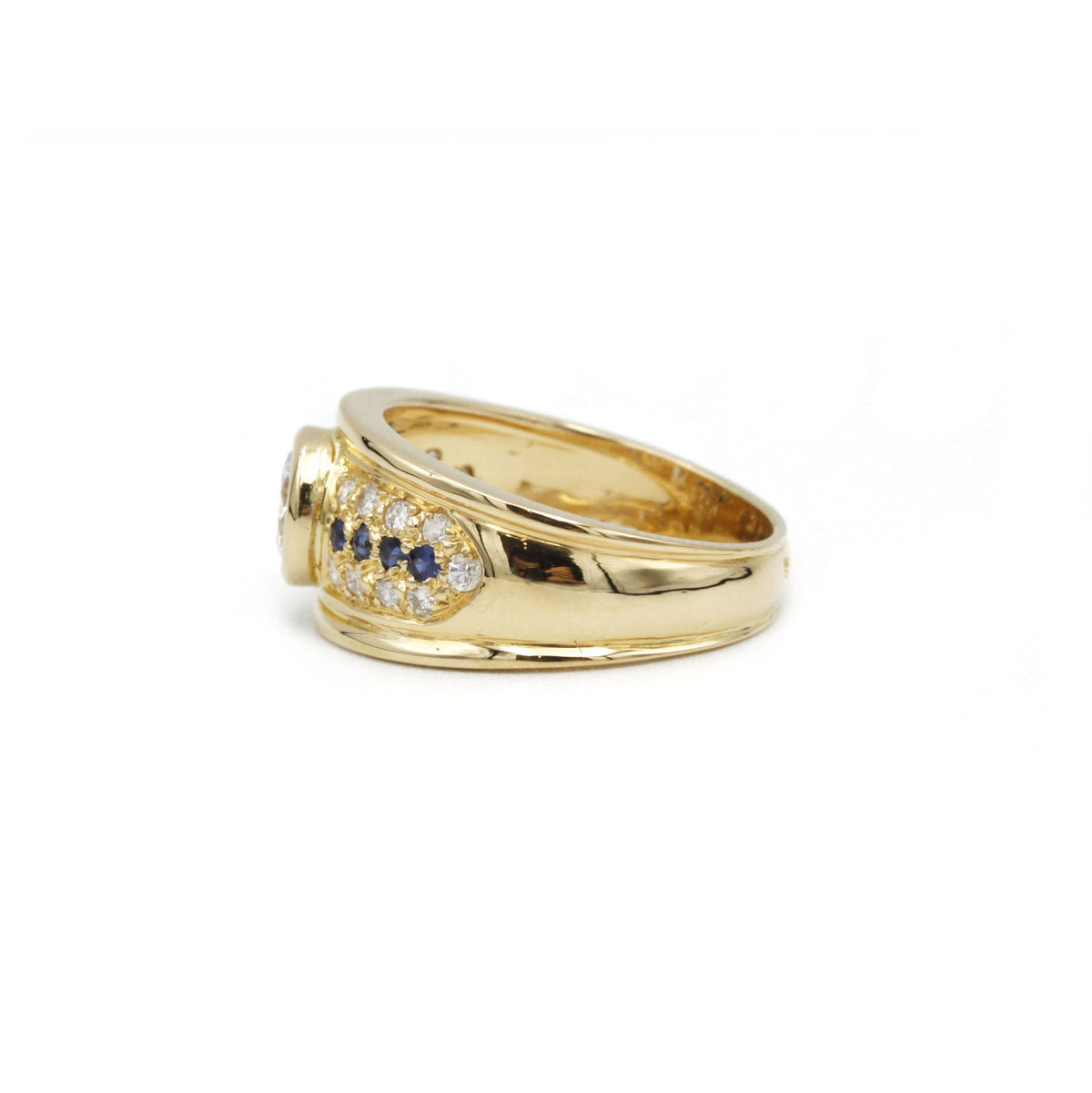 Bague - Or, Diamants & Saphirs