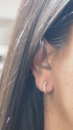 Boucles d'oreilles en or jaune et diamants