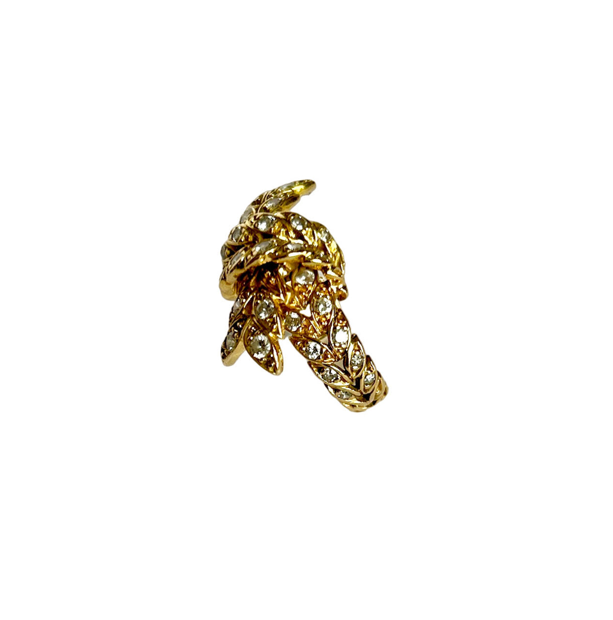 Bague STERLÉ "noeud" en or jaune et diamants (Taille 52)