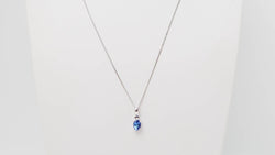Collier en or blanc, tanzanite et diamants
