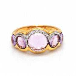 Bague en or rose avec améthyste