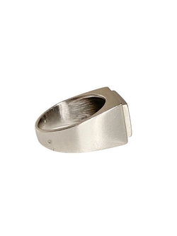 Bague Chevalière en or gris 18k et diamants