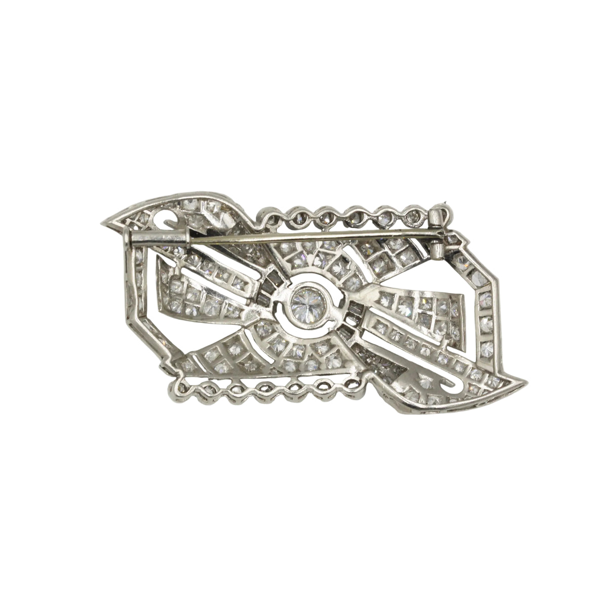 Broche Art-Déco - Or, Platine & diamants