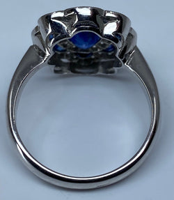 18k gold sapphire and diamond daisy ring