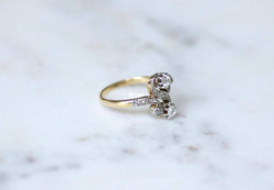 Ring Toi et Moi diamonds 0.55 Ct on Belle Epoque Gold and Platinum
