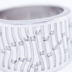 Bague BAMBU en or blanc et diamants d'occasion