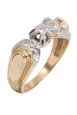 bague ancienne diamants en or jaune et blanc
