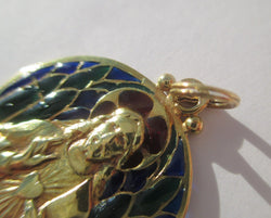 Pendentif BECKER Jésus Christ en or jaune et émail