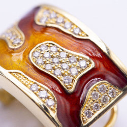 Boucles d'oreilles en or jaune et émail d'occasion